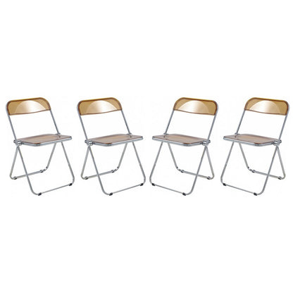 Lawrence Acrylic Folding Chair With Metal Frame, Set of 4