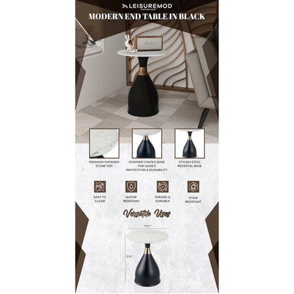 Bento Collection Modern End Table In Black