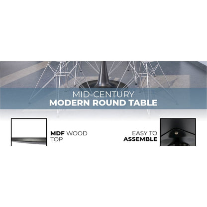 Bristol Mid-Century Modern Round Dining Table