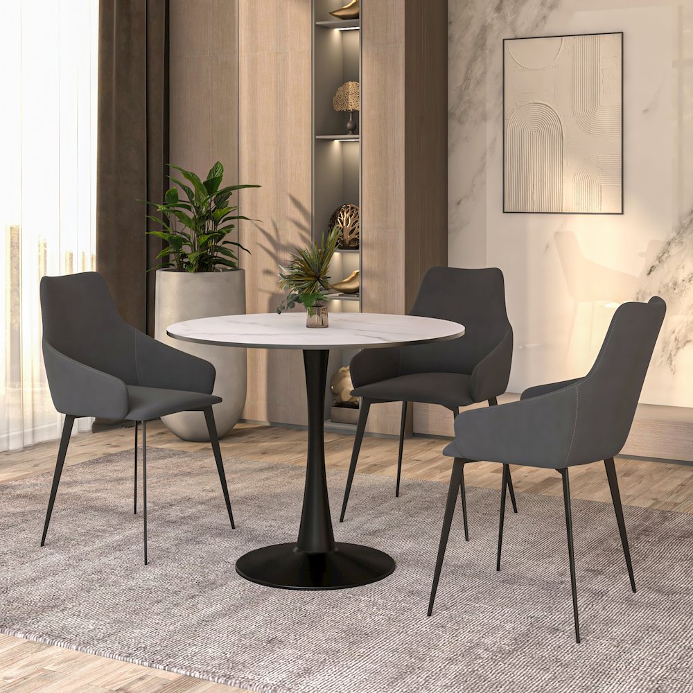 Bristol Mid-Century Modern Round Dining Table