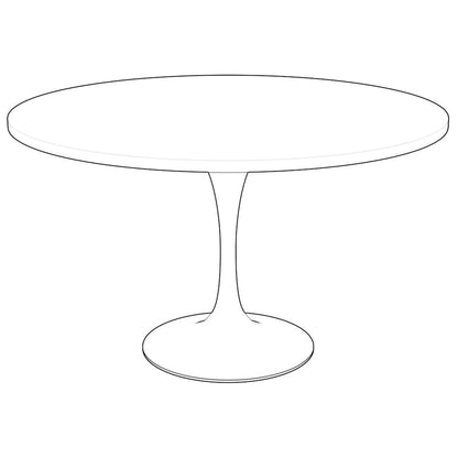 Verve Collection 48 Round Dining Table, White Base with Black MDF Top