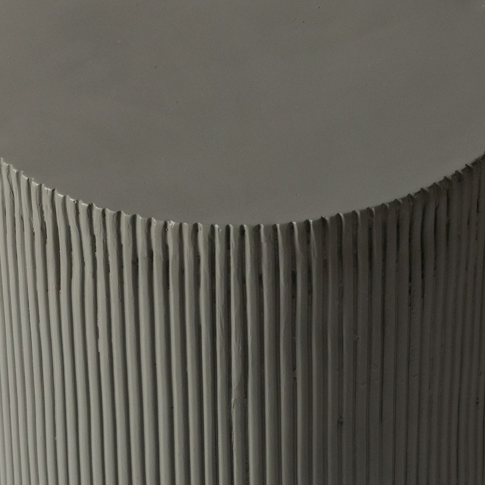 Eden Collection Fiberglass Outdoor Side Table in Grey