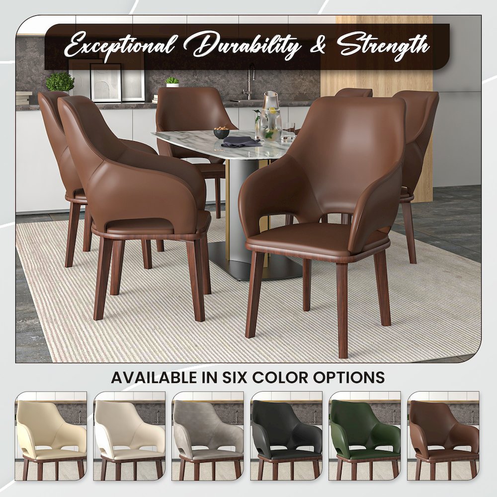Vivara Collection Modern Dining Chair in Dark Brown