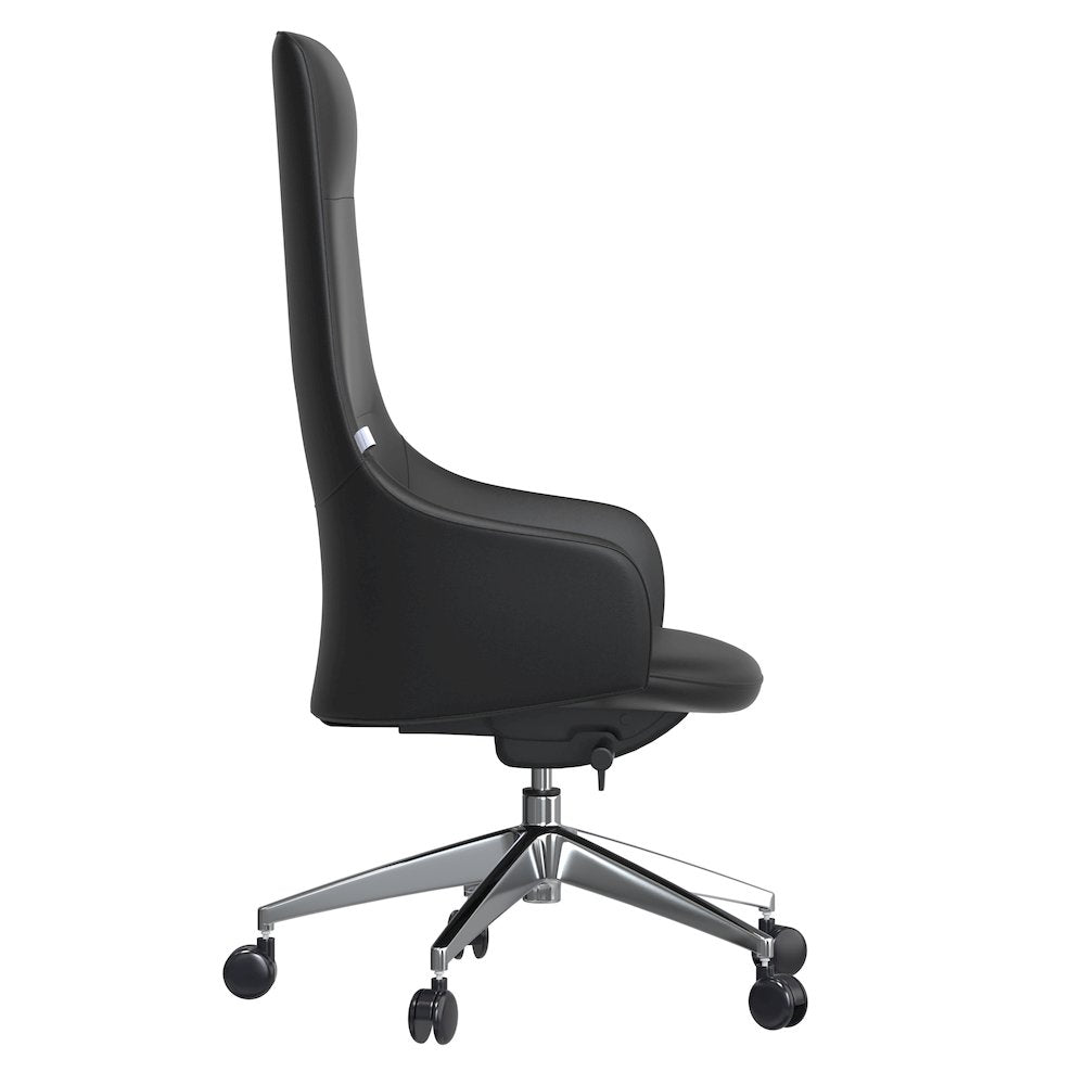 Celeste Series Tall Office Chair in Black Leather