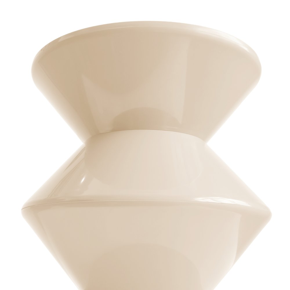 Aura Modern Plastic Side End Table, Indoor/Outdoor Use, Ivory