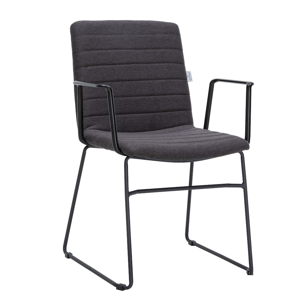 Zylar Series Office Guest Arm Chair in Brown Fabric