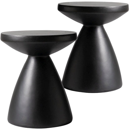 Dune Collection Fiberglass Outdoor Side Table in Black