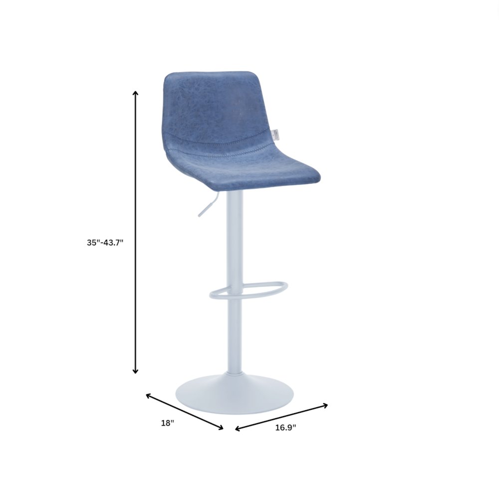 Tilbury - Bar stool -White Base- Peacock Blue