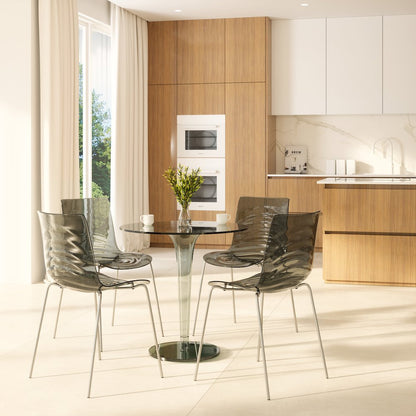 Astor Water Ripple Design Dining Chair Set of 4