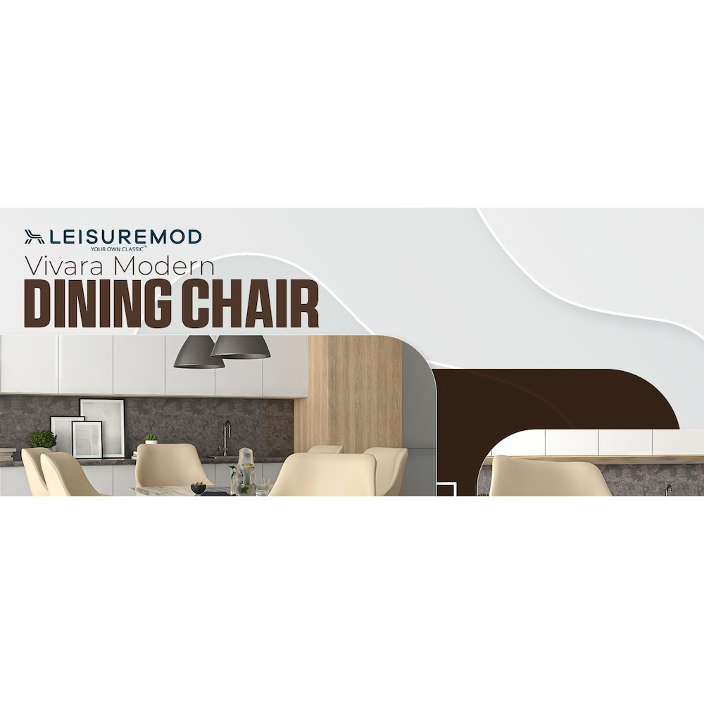 Vivara Collection Modern Dining Chair in Off White