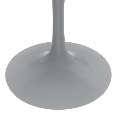 Verve Collection 48 Round Dining Table, White Base with Dark Maple MDF Top
