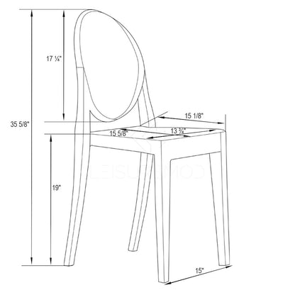 Marion Transparent Acrylic Modern Chair, Set of 2