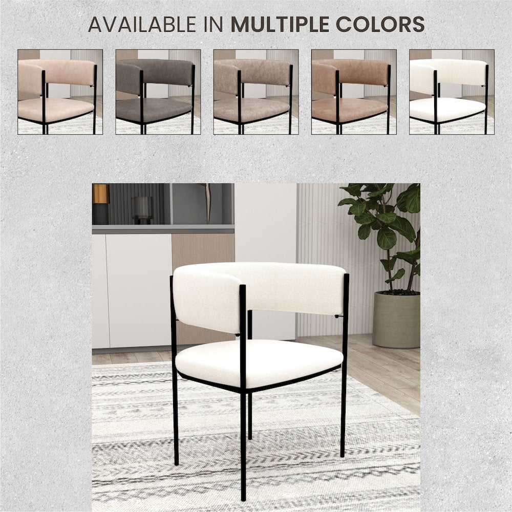 Cyril Collection Modern Chair in White Faux Fur