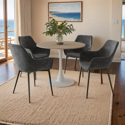 Bristol - Bistro Table - White base Natural wood Top