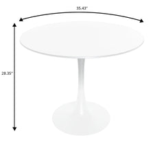 5-Piece Dining Set Round White MDF Dining Table