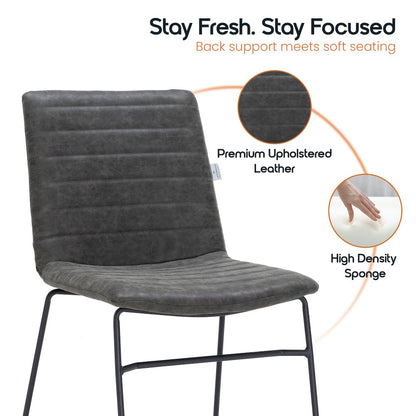 Zylar Series Office Guest Chair in Charcoal Leather