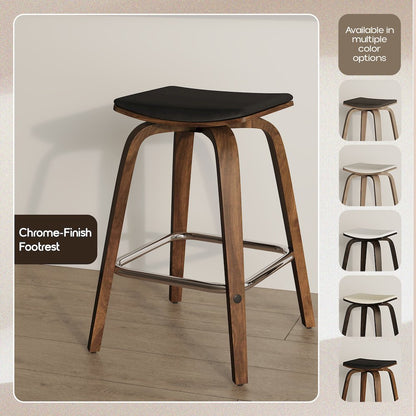 Wooden Counter Stool in Black