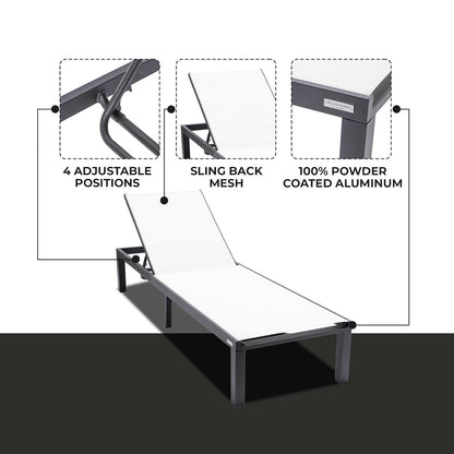 Marlin Patio Chaise Lounge Chair With Black Aluminum Frame