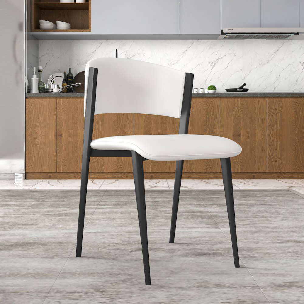 Aspen Collection Modern Dining Chair Black Frame in White