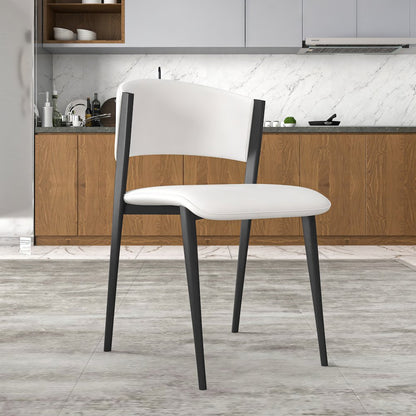 Aspen Collection Modern Dining Chair Black Frame in White