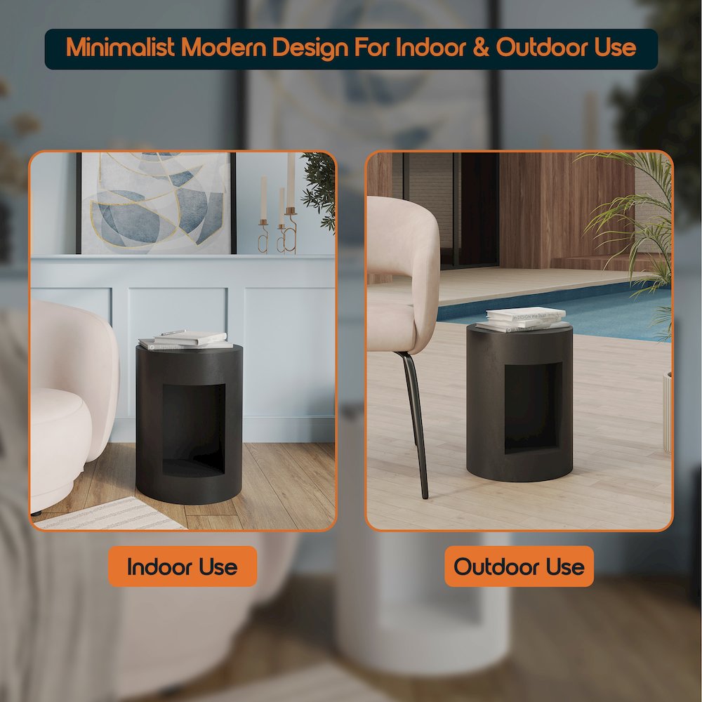 Modern Side End Table Nook Series In Black