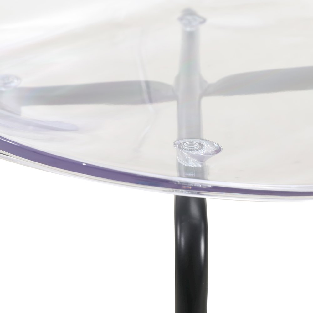 Modern Oyster Transparent Side Chair in Black Base