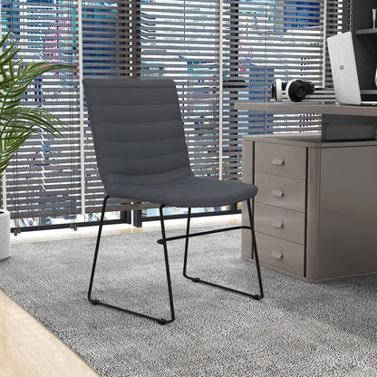 Zylar Series Office Guest Chair in Grey Leather