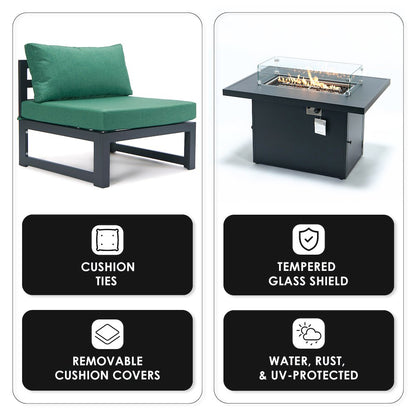 Chelsea 5-Piece Middle Patio Chairs and Fire Pit Table