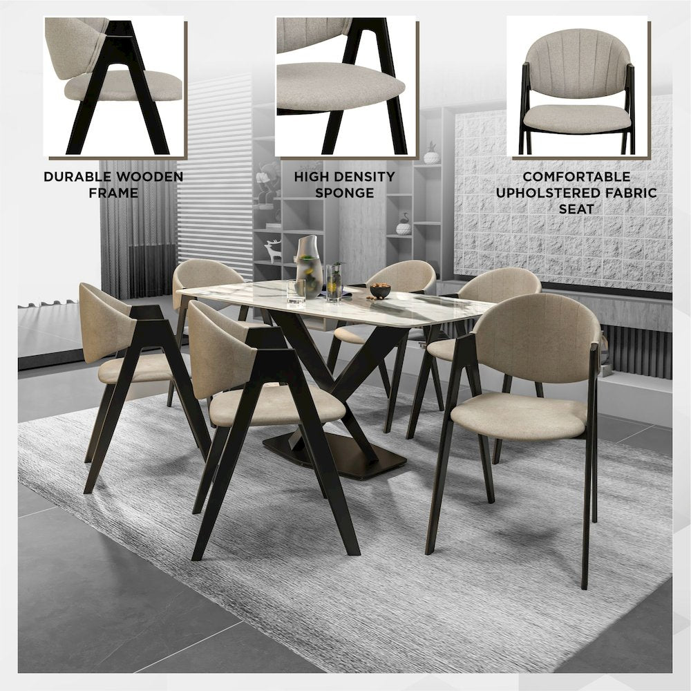 Savor Collection Modern Dining Chairin Grey