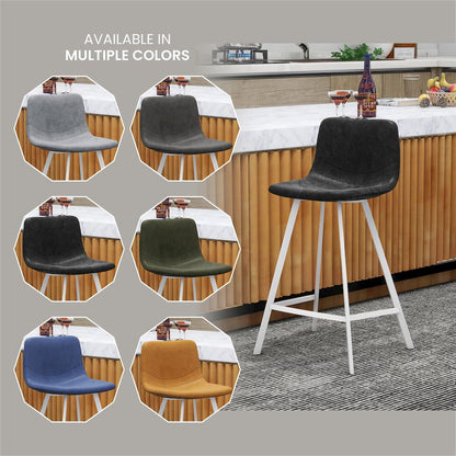 Elland - Counter stool -White Base-Charcoal Black