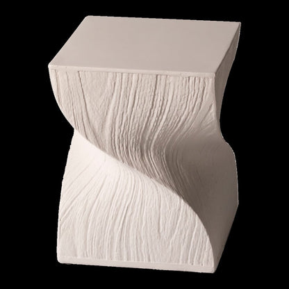Onyx Collection Fiberglass Outdoor Side Table in Cream