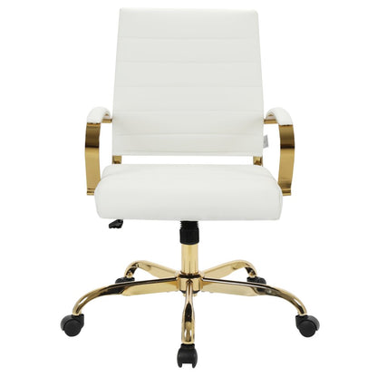 Benmar Home Leather Office Chair With Gold Frame