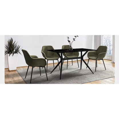Modern Wooden Dining Chair, Walnut Frame in Taupe Klyne Collection By LeisrueMod