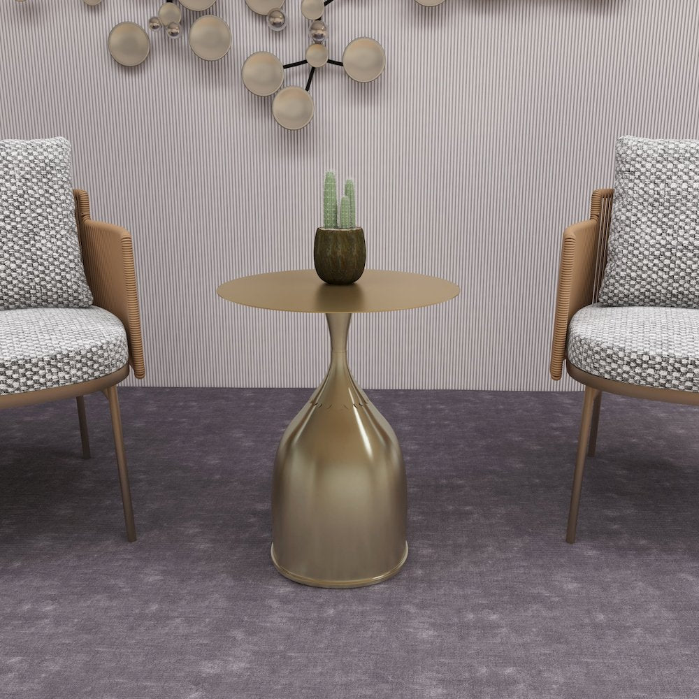 Oslo Collection Modern End Table In Gold