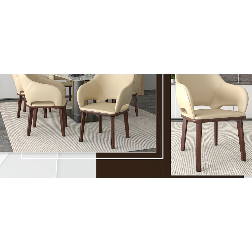 Vivara Collection Modern Dining Chair in Off White
