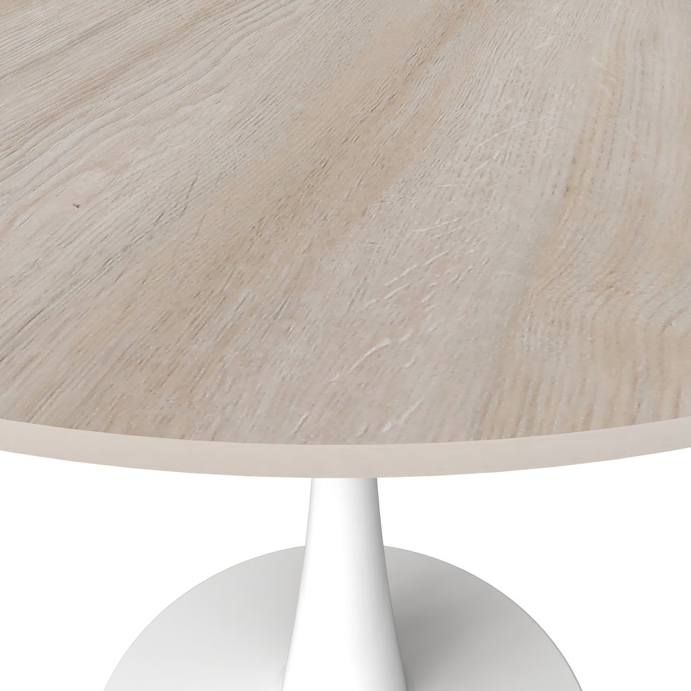 Bristol 31" round dining table White base with marbled MDF top