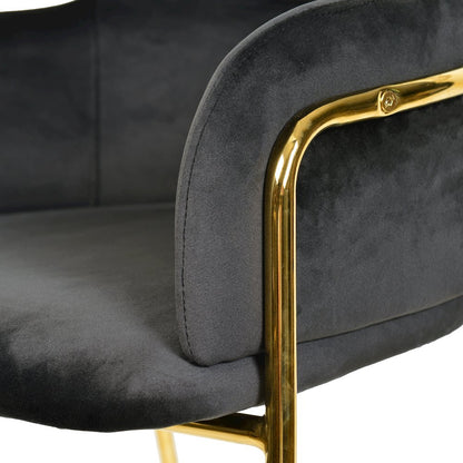 Axis Collection Modern Gold Bar height Chair in Black