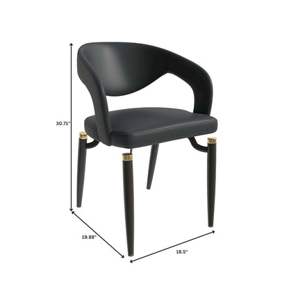 Entice Collection Modern Dining Chair Set of 2 in Charcoal Black