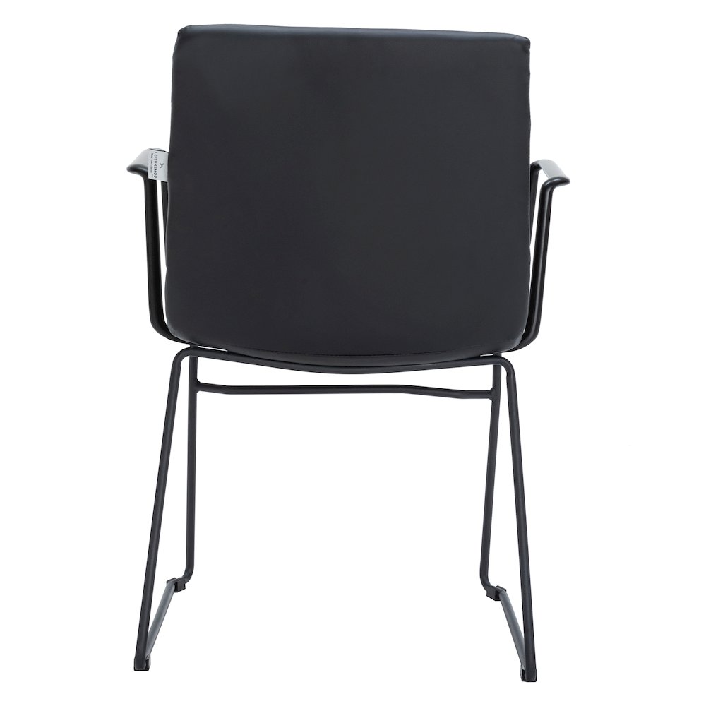 Zylar Series Office Guest Arm Chair in Black Leather