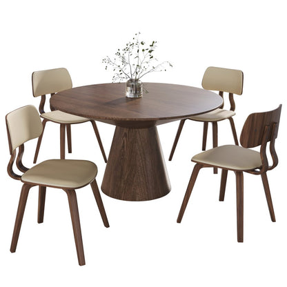 5-Piece Dining Set in Walnut/Cream
