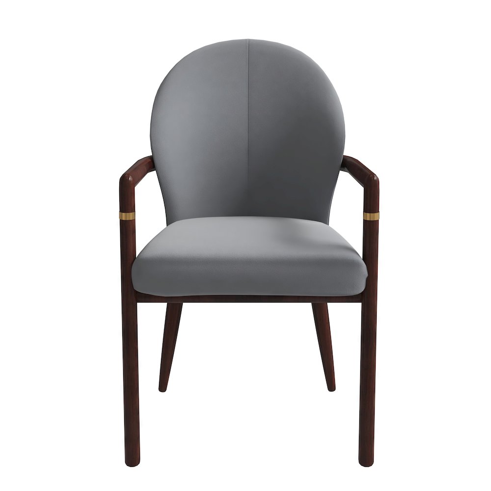 Opaline Series Elegant Wooden Dining Chair in Two-Tone Grey