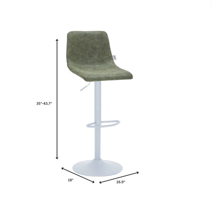 Tilbury - Bar stool - White Base-Olive Green