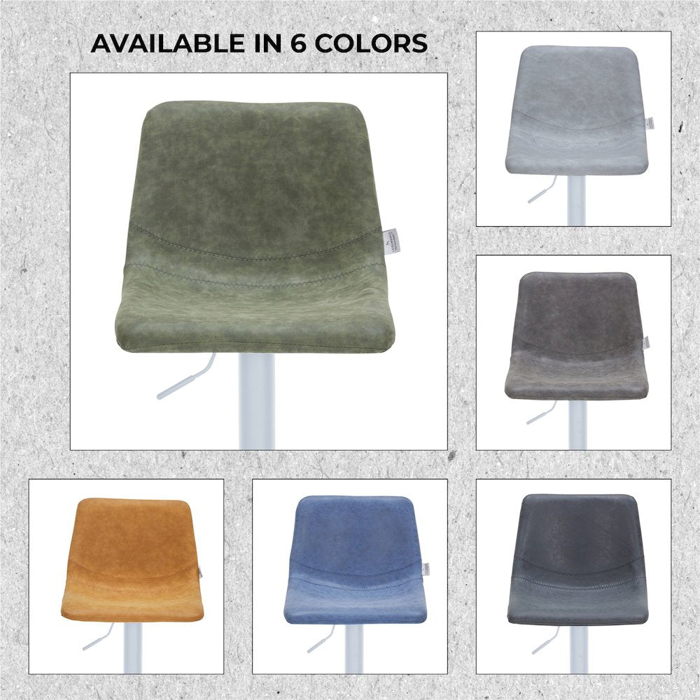 Tilbury - Bar stool - White Base-Olive Green