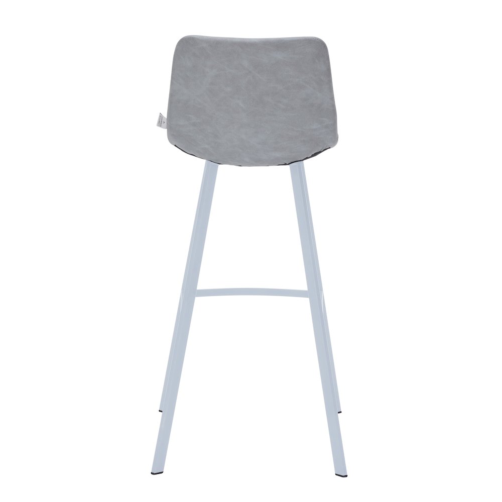 Elland - Bar stool -Light Grey- White Base Set of 2