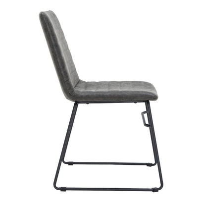 Zylar Series Office Guest Chair in Charcoal Leather