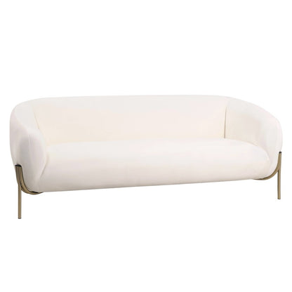 Zuno Three-Seater Sofa Upholstered in Velvet Wide Couch