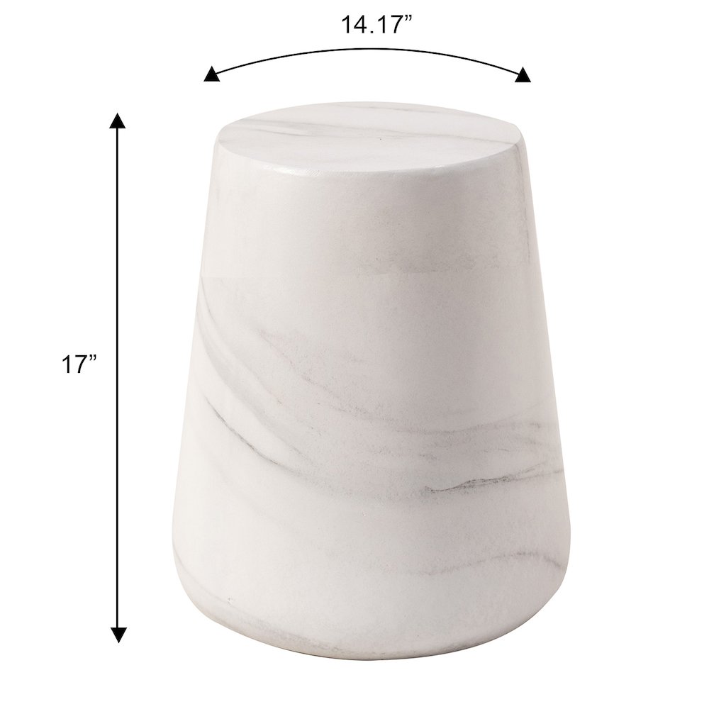 Modern Side End Table Glint Series In Marble White