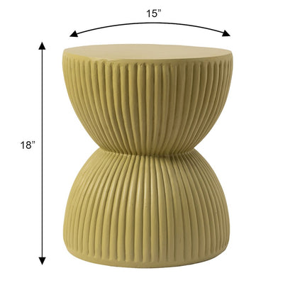 Modern Side End Table Spire Series In Olive Yellow