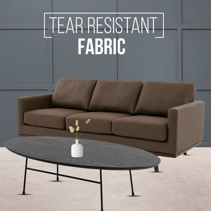 Chester Modern Faux Sofa in Taupe Leather