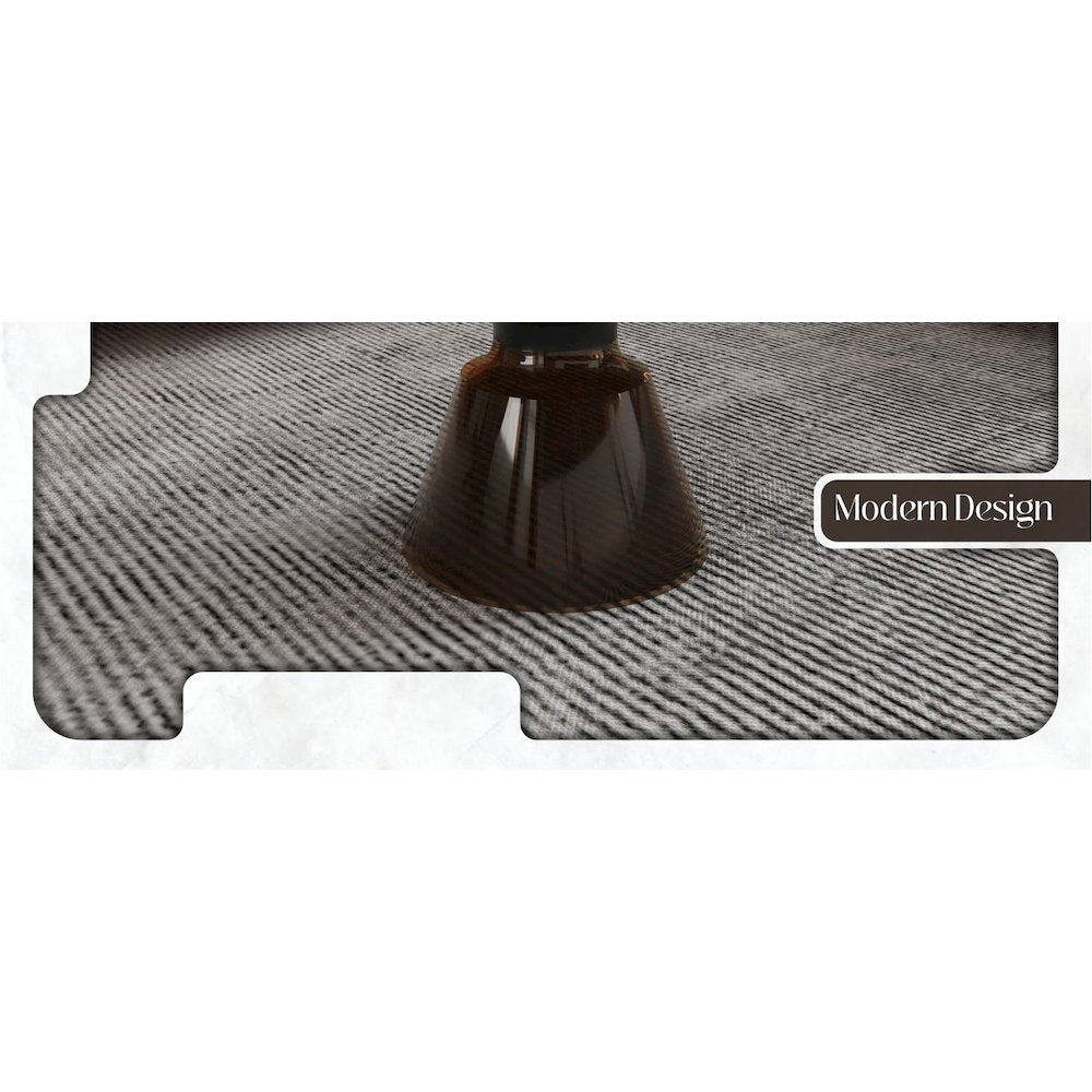Tully Collection Glass Coffee Table Grey glass, Black Rim with Black GLass Top